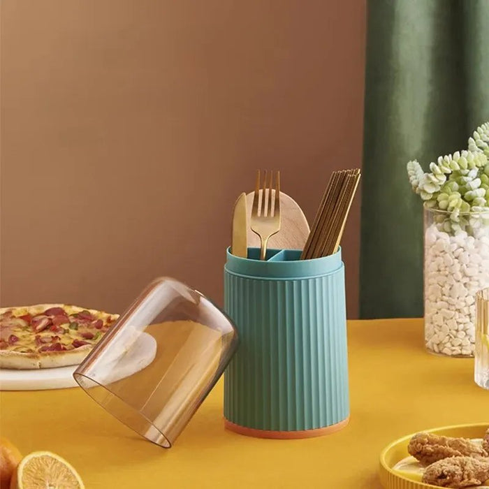 3 Grid Cutlery Organizer With Lid