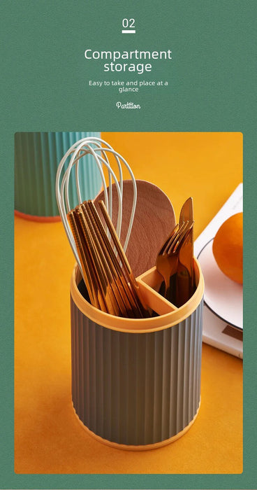 3 Grid Cutlery Organizer With Lid