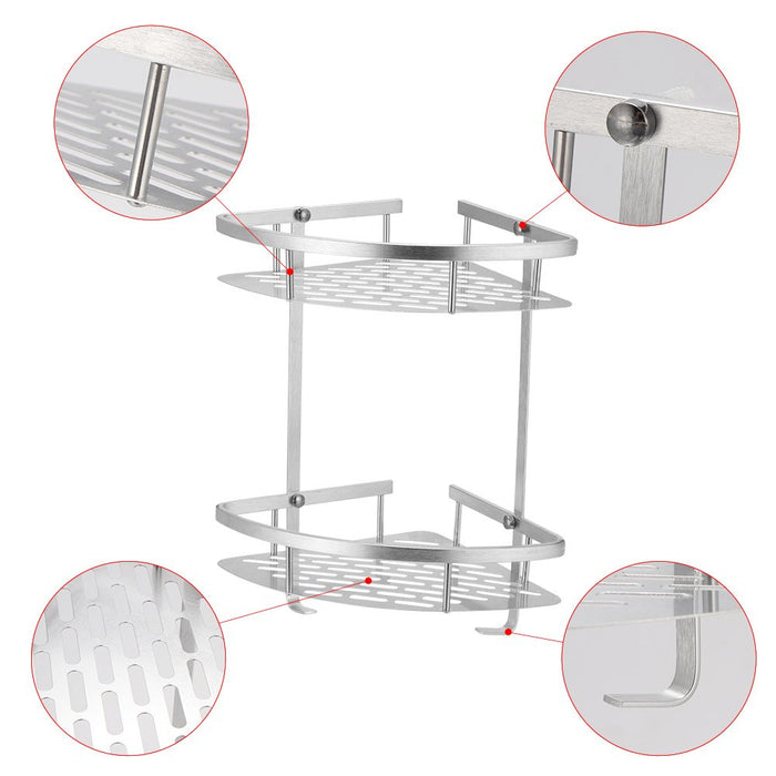 2-Layers Aluminum Bathroom Shelf
