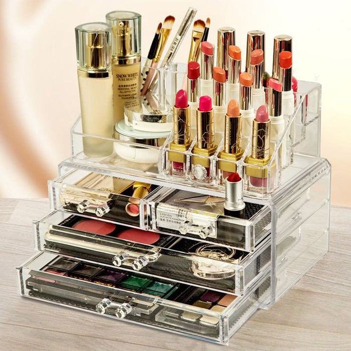 Acrylic Multi Layers Cosmetics Organizer With Drawer.