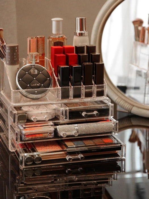 Acrylic Multi Layers Cosmetics Organizer With Drawer.