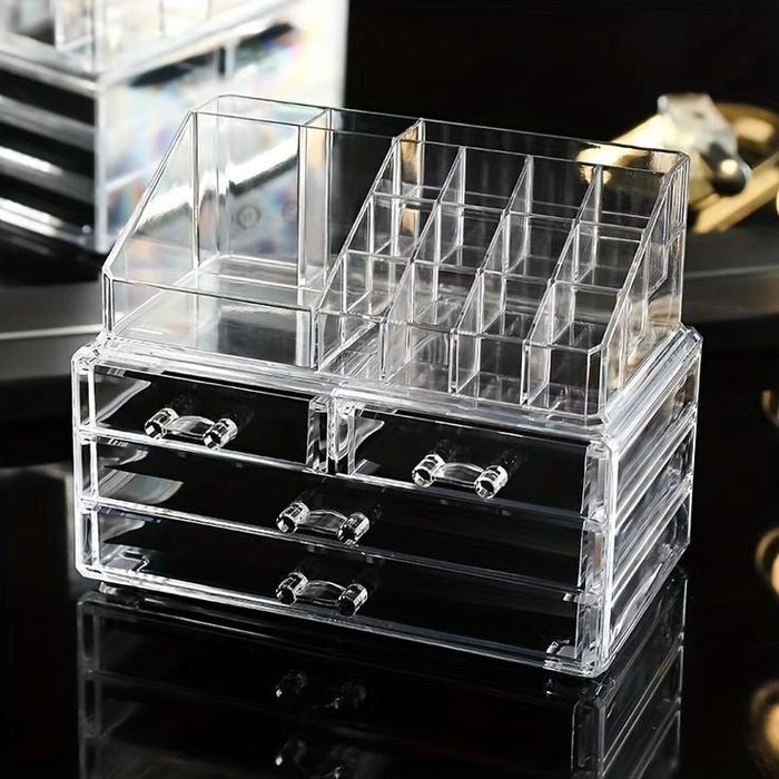 Acrylic Multi Layers Cosmetics Organizer With Drawer.