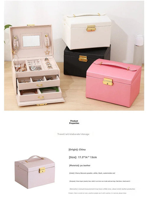 3 Layers Leather Jewelery Organizer