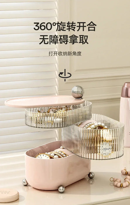 3 Layers Rotation Cosmetics Make-up Container Storage. (Premium Quality)