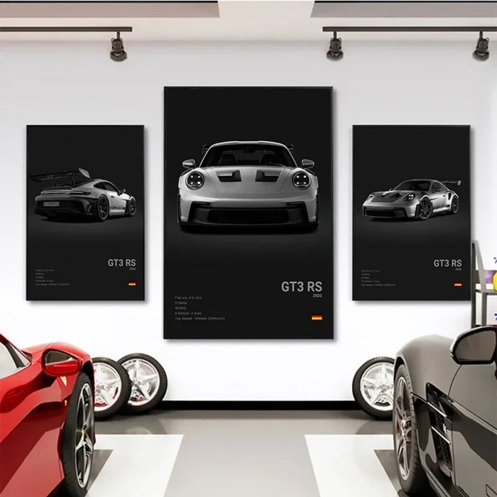 Wall Art 911 GT3 RS Turbo HD Oil On Canvas Print Garage Living Room Decor