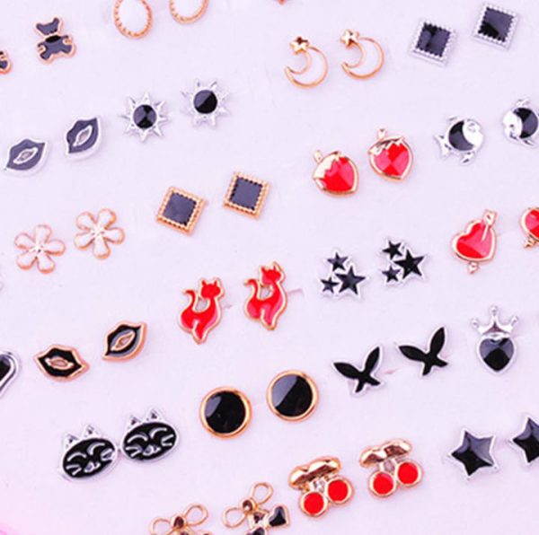 36 Pairs of Random Beautiful Stud Earrings for girls and baby girls