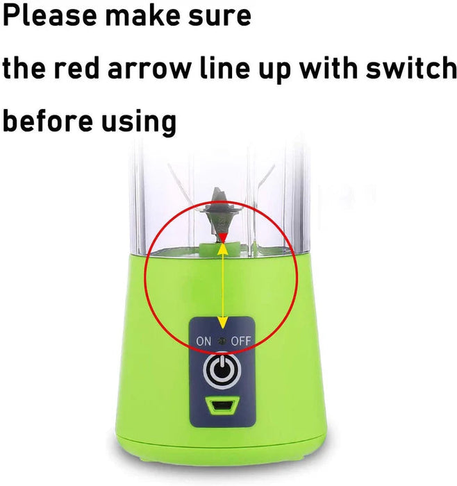 Six Blade Portable USB Rechargeable Electric Juicer Blender Bottle