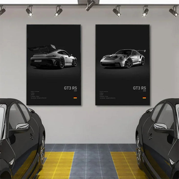 Wall Art 911 GT3 RS Turbo HD Oil On Canvas Print Garage Living Room Decor