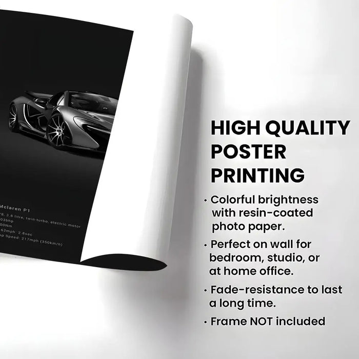 Black M-McLaren Supercar SENNA Poster Room Wall Art Decor Waterproof