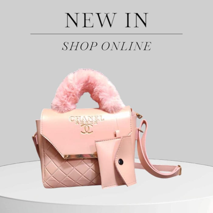 Luxury Quilted Handbag with Faux Fur Handle – Elegant Designer-Inspired Style