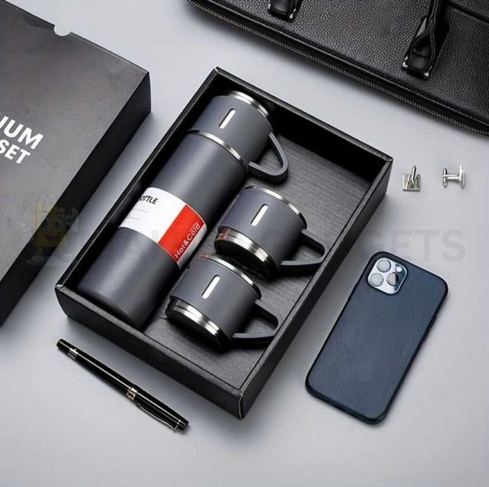 3-piece Travel Thermos Set, Stainless Steel Vacuum Flask