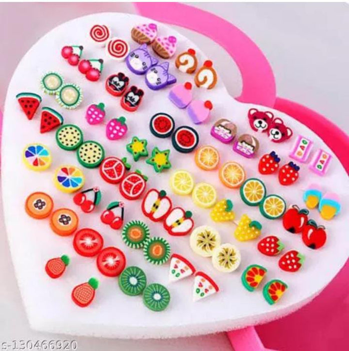 36 Pairs of Random Beautiful Stud Earrings for girls and baby girls