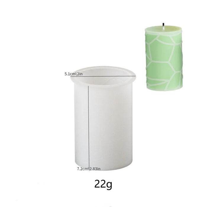 3D Geometric Silicone Candle Mold Texture Cylindrical Soap Mold DIY Nordic