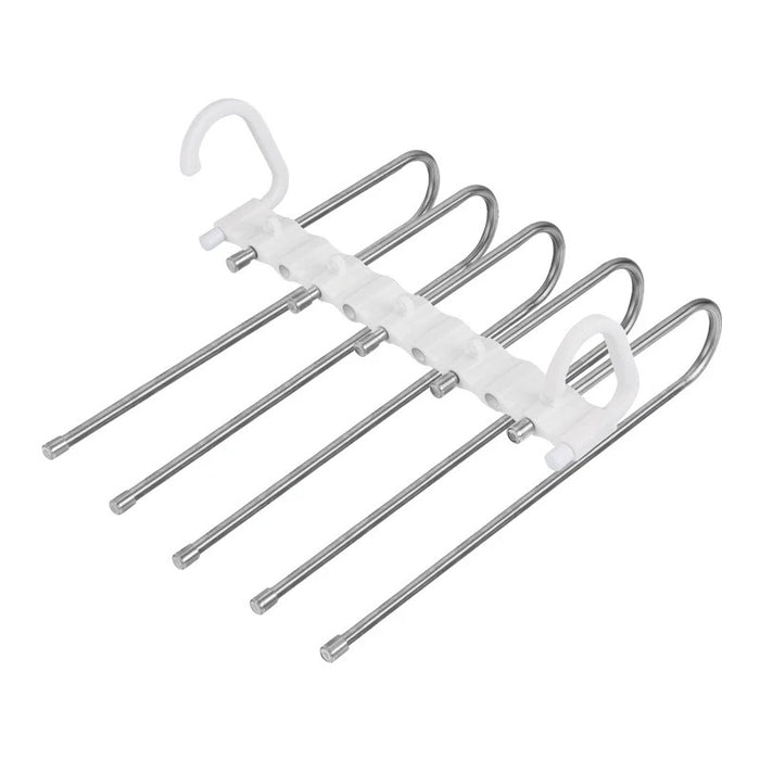 Multi-functional 9 in 1 Trouser Storage Rack Adjustable Pants Tie Storage Shelf Closet Organizer