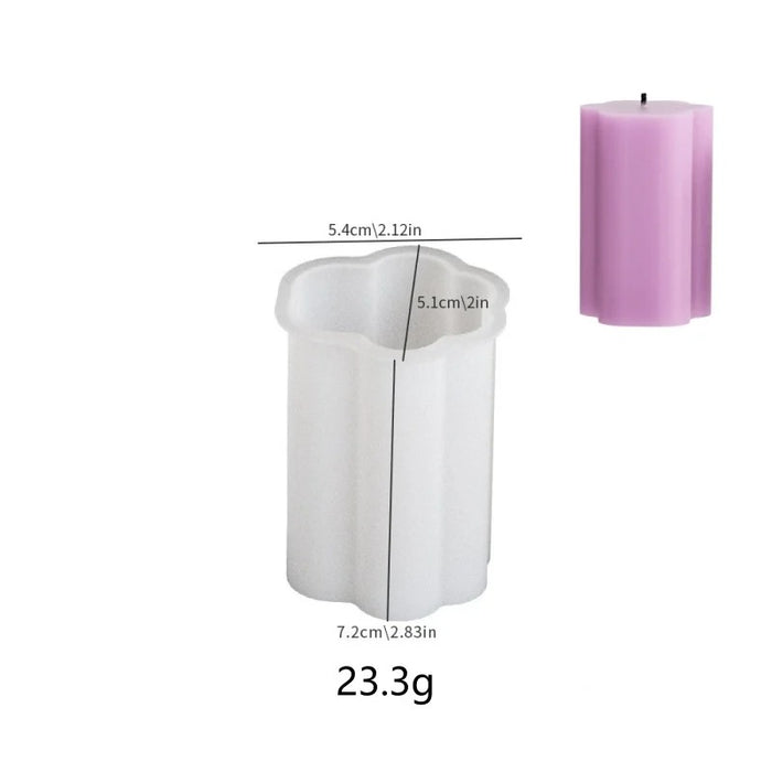 3D Geometric Silicone Candle Mold Texture Cylindrical Soap Mold DIY Nordic