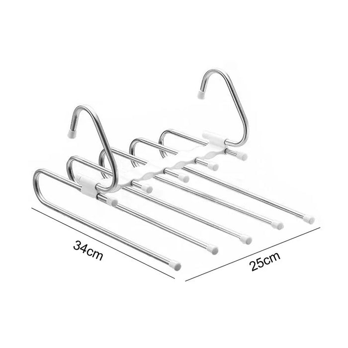 Multi-functional 9 in 1 Trouser Storage Rack Adjustable Pants Tie Storage Shelf Closet Organizer