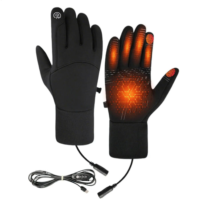 USB Heated Gloves Warm Plug-in Breathable Non-Slip Screen Touch Winter