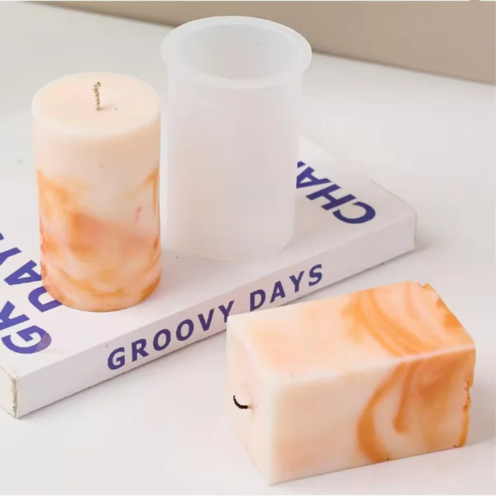3D Geometric Silicone Candle Mold Texture Cylindrical Soap Mold DIY Nordic