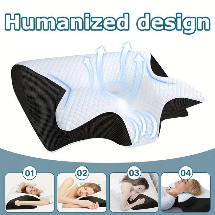 Butterfly Memory Foam Cervical Pillow Slow Rebound Ergonomic Contour Orthopedic