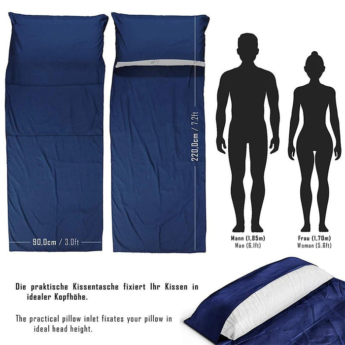Hot Sale Sleeping Bag Liner, Silk Soft Sleep Bag Liner with Pillow Pocket Portable Lightweight