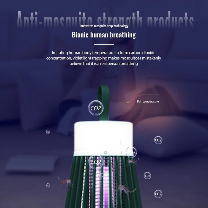 Electric mosquito killer lamp, 2-in-1 insect trap, USB, with LED light, for bedroom