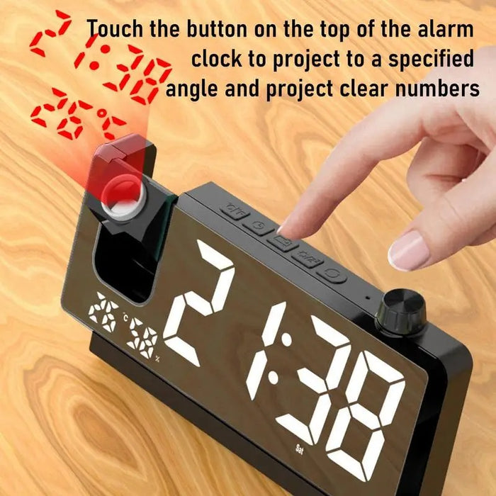 Digital Clock Projector HD LED Display Clock On Ceiling With Temperature Sensor Smart