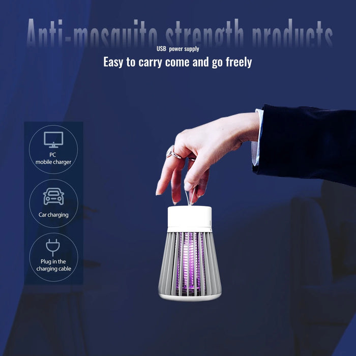Electric mosquito killer lamp, 2-in-1 insect trap, USB, with LED light, for bedroom