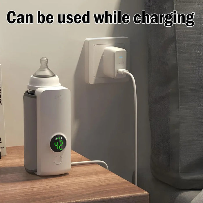 Rechargeable Baby Bottle Warmer 6Levels Temperature Adjustment with Temperature