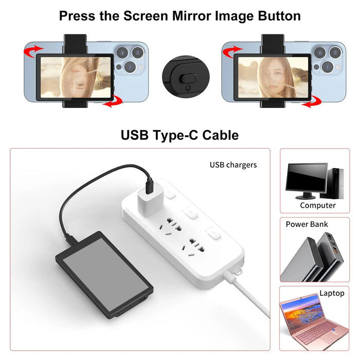 Kingma Vlog Selfie Phone Monitor Screen, Phone Rear Camera Selfie