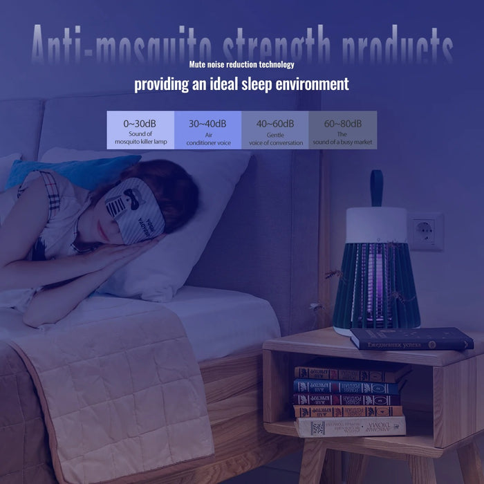 Electric mosquito killer lamp, 2-in-1 insect trap, USB, with LED light, for bedroom