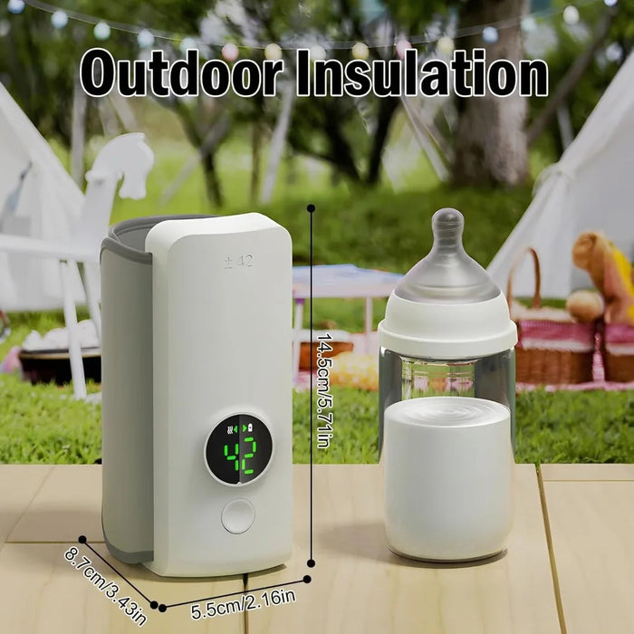 Rechargeable Baby Bottle Warmer 6Levels Temperature Adjustment with Temperature