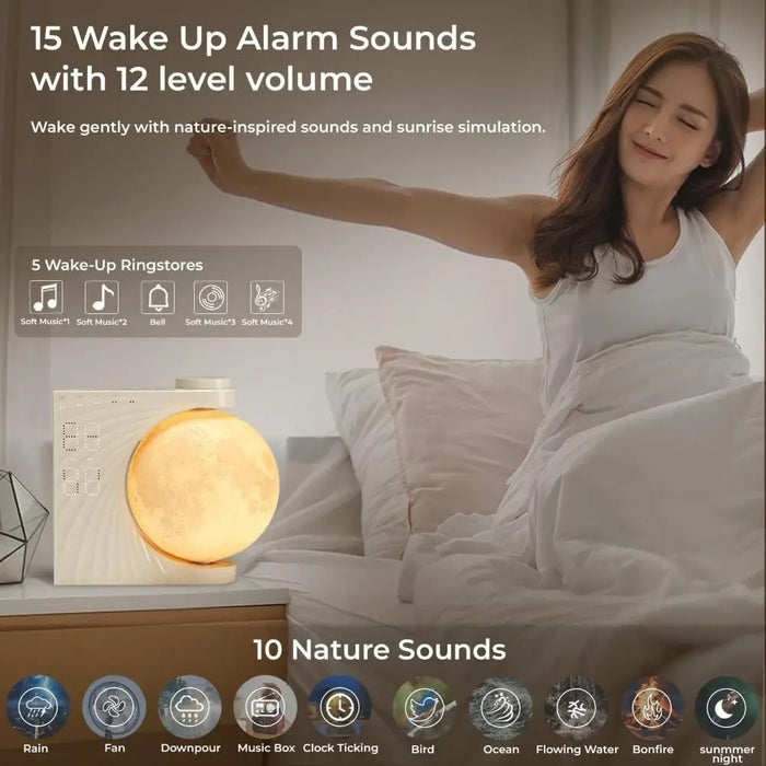 10 Light Effects Sunrise Alarm Clock 10 Sleep Nature Sounds 30/60/90 Timer