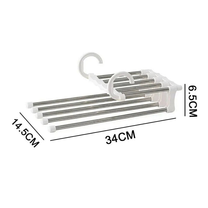 Multi-functional 9 in 1 Trouser Storage Rack Adjustable Pants Tie Storage Shelf Closet Organizer