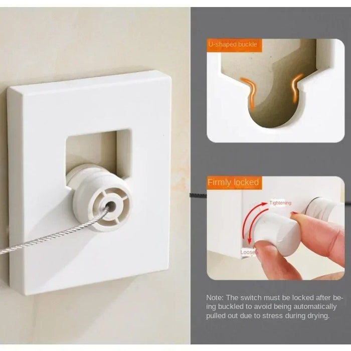 Retractable Clothesline Stainless Seel Pull-Out Clothes-Drying Machine Rope Space-Saving