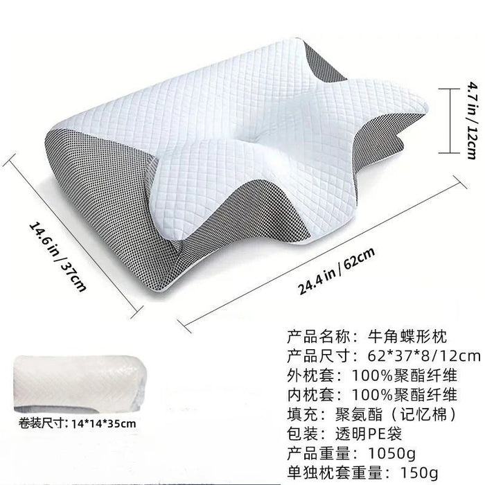 Butterfly Memory Foam Cervical Pillow Slow Rebound Ergonomic Contour Orthopedic