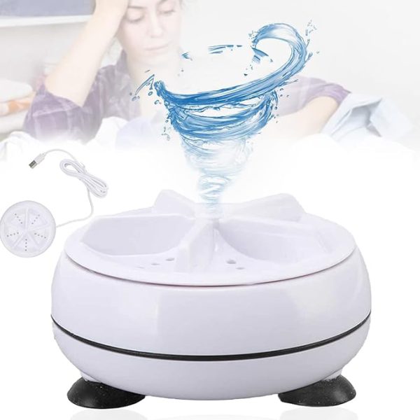 Portable USB Travel Washer – Ultrasonic Rotating Turbine Mini Washing Machine for Socks, Underwear, Dishes & Clothes